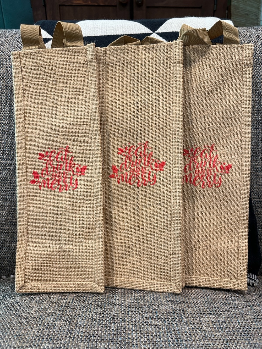 3 Burlap gift bags • brand new, never used